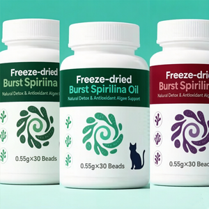 Granulés d'huile de <span class=keywords><strong>spiruline</strong></span> naturelle pour animaux de compagnie - Supplément organique riche en protéines pour soutenir l'immunité et la détoxification, antioxydant pour chats et chiens - Product Image 1