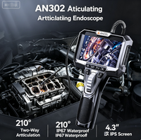 Endoscope à double caméra ANCEL AN302 210 °   Sonde articulée de 6,5 mm, écran IPS de 4,3 pouces, étanche IP67, batterie de 2600 mAh