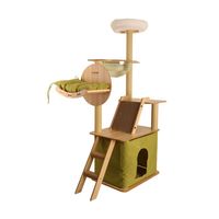 Arbre à chat haut de gamme en bois, arbre à chat en gros, maison pour chat