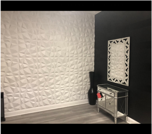 도매 호텔 빨 Pvc 재료 벽지 pvc 3d 벽 패널 화이트 다이아몬드 19.7 "* 19.7" 크기 - Product Image 4