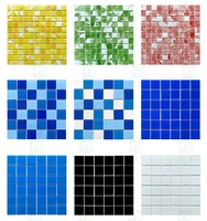 Mosaïque de piscine en verre bleu moderne Gaoming, carrelage céramique carré 300x300mm, épaisseur 4mm, 4 pièces/boîte
