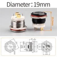 Interrupteur à bouton-poussoir métallique LANBOO, nouveau, 19 mm, courant élevé, 16 ampères, étanche IP67, à verrouillage, momentané, 12 V, 24 V, 220 V en option