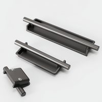 Poignées encastrées modernes en aluminium massif noir mat et or pour armoires, poignées de poche encastrées, poignées à mortaise intégrées pour portes coulissantes d'hôtels et entrepôts