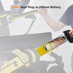 Sedia a rotelle elettrica in lega di alluminio con batterie al litio a doppio lato per disabili - Product Image 5