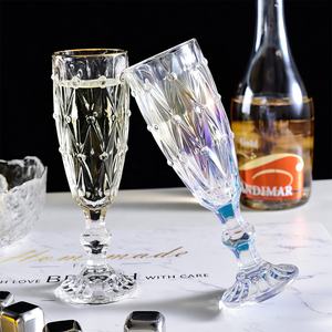 Элегантные флейты для шампанского с жемчужным узором, винтажные римские бокалы с тиснением на ножках для вина - Product Image 4