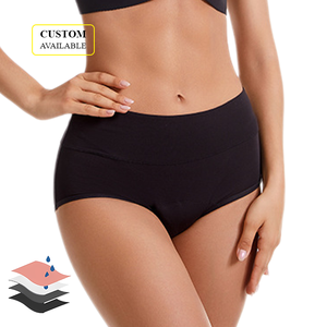 Großhandel umwelt freundliche Bambus Stoff auslaufs ichere Unterwäsche Hohe Taille Plus Size Komfortable Periode Höschen - Product Image 1