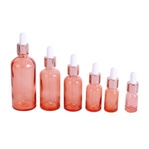 Flacon compte-gouttes rond en verre rose 2 oz, flacon compte-gouttes pour les yeux, flacons compte-gouttes or rose pour cosmétiques - Product Image 5