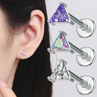 Milky Way ASTM F136 Titane pour enfants, mignonnes boucles d'oreilles fleur 16G, anneaux cochléaires, clous pour cartilage d'oreille et hélix
