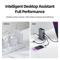 Chargeur rapide USB-C GaN haute puissance 140W avec support, station de charge multi-ports pour ordinateur portable/tablette/téléphone portable, type C, pour bureau