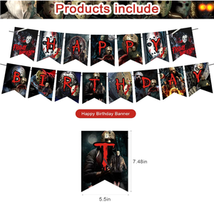 Decorazioni per Festa di Compleanno a Tema <span class=keywords><strong>Horror</strong></span>: Striscione, Topper per Torte e Cupcake, Palloncini in Lattice Stampati con Elio - Product Image 6