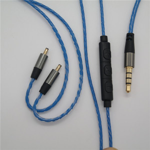 Icarer Headphone <b>Cable</b> With <b>Mic</b> Volume Control Blue Nylon Audio Adapter For Earphones - Product Image 1