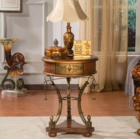 Console de salon en bois de bouleau massif de style européen, peinte à la main, design antique, couleur personnalisée, meubles de maison en métal