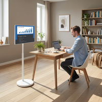 Support mobile 32 pouces avec écran tactile intelligent à 10 points de contact réactifs, applications de fitness préinstallées, haut-parleurs stéréo intégrés