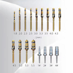 Kit frese per osseodensificazione in oro e argento per trapani ossiodensificazione Black - Product Image 3