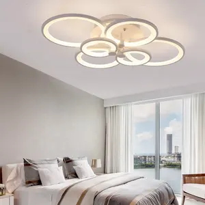 家の装飾モダンな天井ランプホワイトラウンド3色リモート調光LEDライト中国から