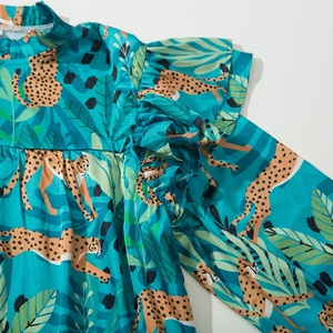 Abiti personalizzati all'ingrosso da donna girocollo manica lunga ghepardo giungla abiti Casual di media lunghezza abiti da donna - Product Image 3