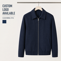 Veste décontractée brodée en laine peignée de haute qualité pour homme, idéale pour l'extérieur en automne et en hiver, avec logo personnalisé, vente en gros