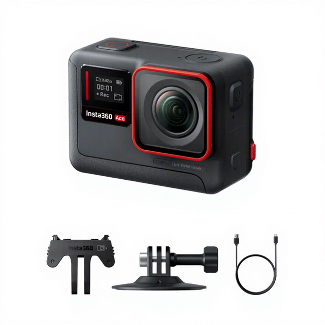 Insta360 Ace-4K120fps Waterproof Action Camera 1/1.2" Sensor with AI Noise Reduction Active HDR Video 48MP Photos 2.4" Flip