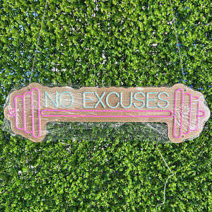 Top Neon Factory <span class=keywords><strong>Texte</strong></span> personnalisé Aucune excuse Enseigne au néon LED pour la décoration GYM - Product Image 3