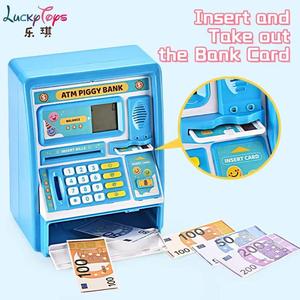 미니 <span class=keywords><strong>ATM</strong></span> 돼지 저금통 돈 절약 동전 및 지폐 지문 비밀번호 어린이를위한 전자 자동 롤링 머신 - Product Image 2