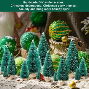30 Pezzi Mini Alberi di Natale - Alberelli Artificiali a Scovolino con Base in Legno per Decorazioni Fai da Te e da Tavolo - Product Image 6