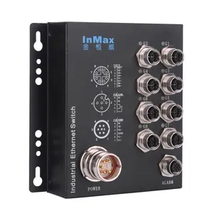 InMax Manufacturer M12 switch 8 port En50155 metro subway vehicle 110V full gigabit railway rugged Industrial Ethernet Switch