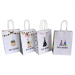 KUAIMA Bolsas de Regalo de Papel Kraft de 22*11*27cm, 4 Estilos Surtidos, Feliz Cumpleaños para Mujeres, Hombres y Niños con Asas Retorcidas - Product Image 2