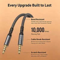 Cable de Audio Hi-Fi de 3.5mm con Blindaje de Lámina de Cobre Puro, Cable Auxiliar Macho a Macho de 3.5mm, Chapado en Oro para Altavoz de Coche, Auriculares, Cable para Portátil