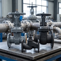 Vanne à opercule en fonte selon la norme russe GOST, vanne à opercule à bride en fonte ductile PN10 PN16 pour système d'alimentation en eau