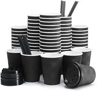 Vaso ondulado de papel reciclado bio desechable para capuchino, té de la leche, chocolate caliente, bebidas frías, beber café