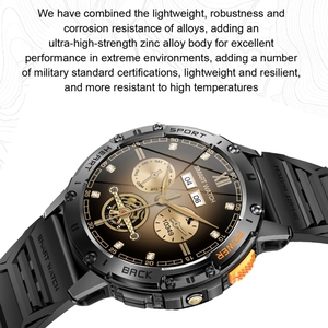 <span class=keywords><strong>Lemfo</strong></span> K65 1.43 Inch Thông Minh Đồng Hồ Cuộc Gọi Hỗ Trợ Chống Thấm Nước IP67 Silicone Ban Nhạc Từ Tính Sạc La Bàn Lịch 100% Ban Đầu - Product Image 2