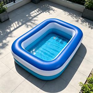 Piscine gonflable rectangulaire en PVC, sûre, durable, pliable, étanche, facile à installer, pour les moments de baignade en famille dans la cour, pour enfants et adultes - Product Image 6