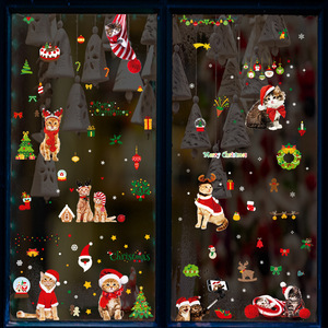 Pegatinas Navideñas para Ventanas con Diseño de Gato, PVC Impermeable, Decoración Festiva, Forma Irregular SKJD2312 - Product Image 5