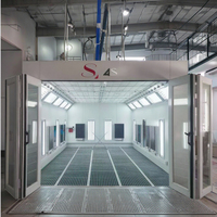 Cabine de peinture portable chauffée électriquement et au diesel pour meubles et peinture automobile, éclairage LED, 16-42KW, certifiée CE, utilisation domestique et en garage