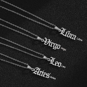 Collana pendente in acciaio inossidabile placcato oro 18K alla moda con nome zodiacale gioielli per occasione di anniversario maschile femminile - Product Image 4