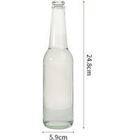 Bouteilles rondes en verre transparent pour bière, lait de soja, 300ml, 30cl, 330ml, 33cl, vente en gros