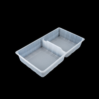 Boîte en plastique rectangulaire de 800ml avec 2 compartiments en matériau PET PP pour fruits légumes surgelés et emballage de viande