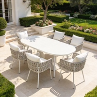 Ensemble de table et de chaises de salle à manger en aluminium moderne pour l'extérieur, meubles de jardin pour hôtel, restaurant