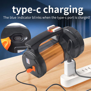 ไฟฉายพกพาแบบชาร์จไฟได้ผ่าน USB พร้อมไฟสปอตไลท์ LED สว่างพิเศษ ความสว่างมากกว่า 1000 ลูเมน กันน้ำระดับ IP54 ระยะส่องไกล 400-500 เมตร - Product Image 5