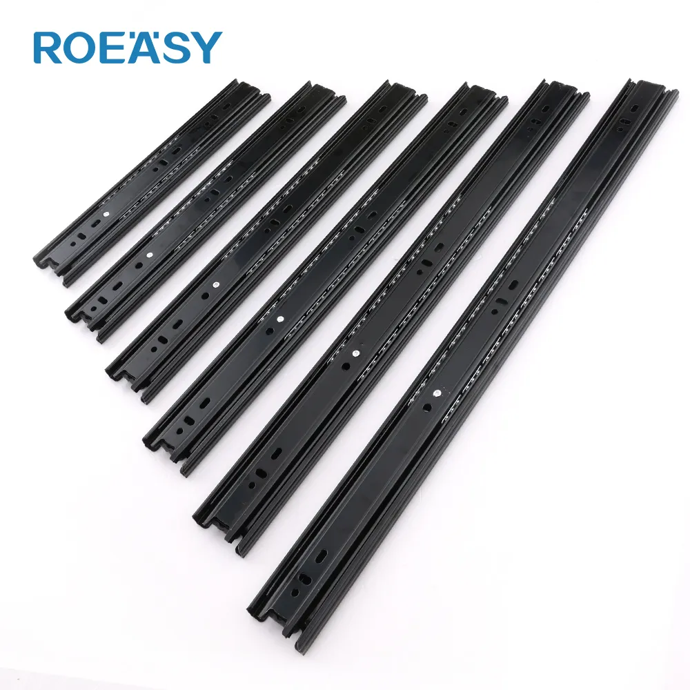 Rockroeasy — glissière pour tiroir, 3 tiroirs pliables, en fer noir, avec roulement à billes