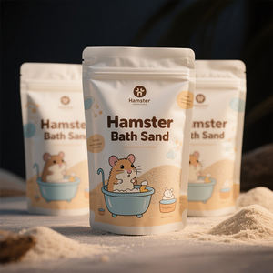 Sachet Doypack en plastique laminé personnalisé avec fermeture éclair pour l'emballage des produits de soins pour animaux de compagnie Sac de <span class=keywords><strong>sable</strong></span> pour le bain des hamsters - Product Image 4