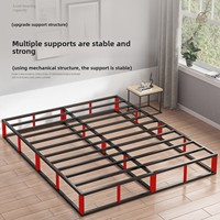 Cadre de lit en fer de style nordique pour chambre à coucher avec tube carré élargi et double structure en acier