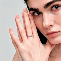 OHALAN Bijoux fins en gros Nouvelle bague minimaliste quotidienne polyvalente pour femme en argent S925 avec 3 diamants de laboratoire couleur D à 4 griffes