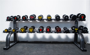 Support de rangement robuste en acier pour haltères, organisateur de salle de sport antidérapant pour la maison et la salle de fitness - Product Image 4
