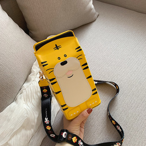 wholesale trendy cartoon cute cow print milk box shape crossbody girls ladies designers hand bag - Product Image 4