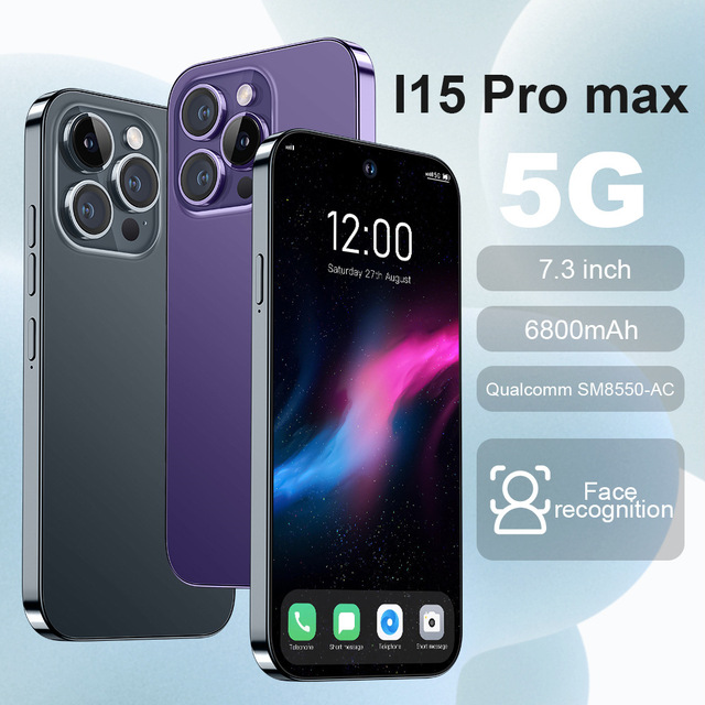 I15 Smart Phone 7.3inch Big Storage Android System Face Recognition LTE CDMA 6G+128G