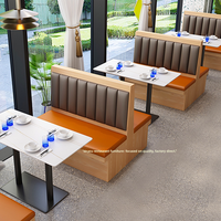 Canapés de restaurant personnalisés pour maison de thé ou restaurant occidental, avec rangement, en bois massif, design moderne et simple, double place, mobilier de restaurant