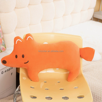 Coussin en peluche chat de dessin animé, oreiller doux en forme de renard, rembourrage en coton PP, cadeau pour enfants et famille, pour canapé et maison