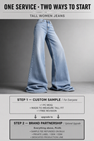 Celana Jeans Wanita Model Straight Leg Custom Wash Tall 36 Inch Inseam Vintage Washed Rigid Denim OEM ODM Pabrik Grosir
