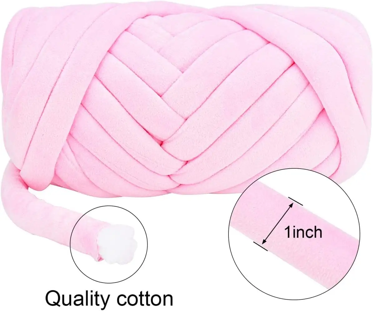 Fil à tricoter de bras pour couverture de jet de noeud tressé épais bricolage, fil géant volumineux de tube lavable doux pour l'artisanat de tissage